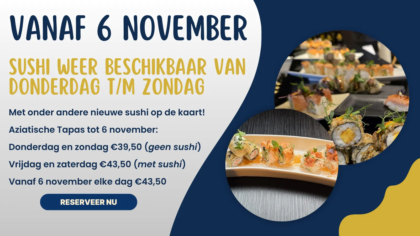 Beschikbaarheid sushi