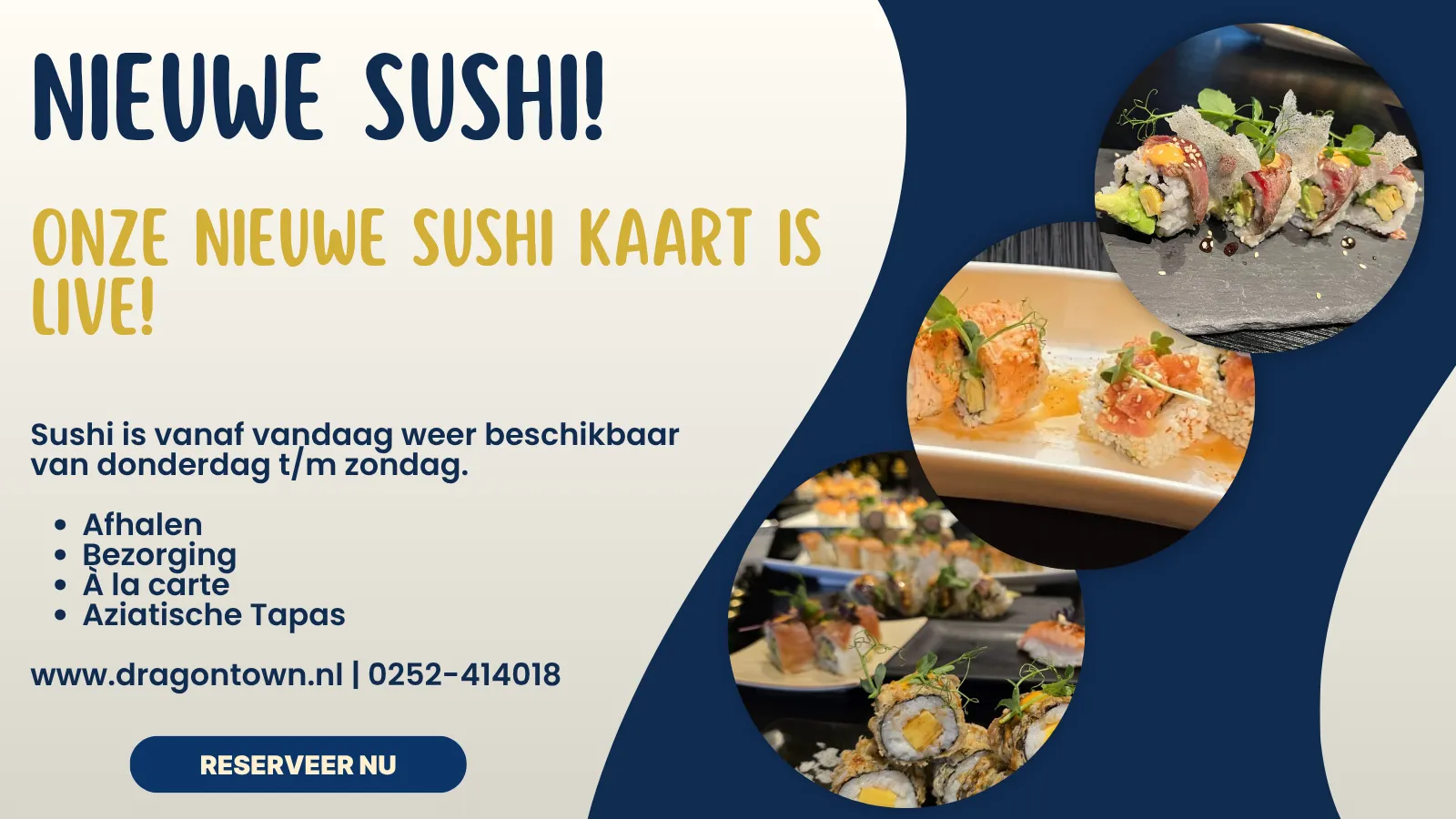 Nieuwe Sushi kaart
